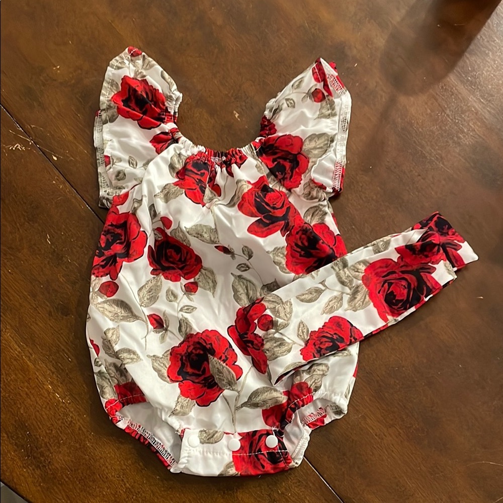 Floral Baby Romper with Headband